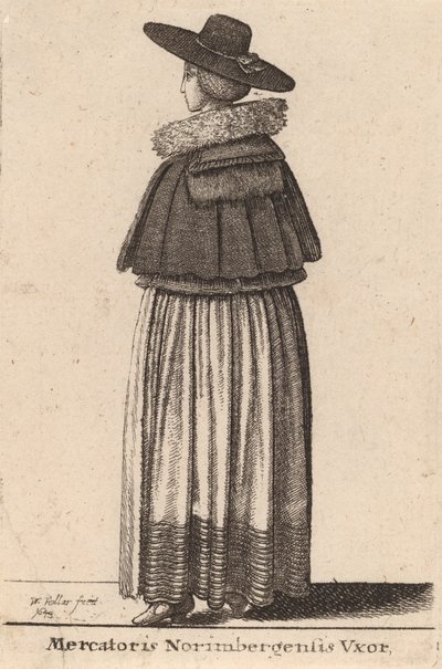 Egy nürnbergi kereskedő felesége, 1643 alkotó: Wenceslaus Hollar
