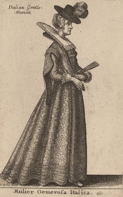 Nemes olasz nő. alkotó: Wenceslaus Hollar