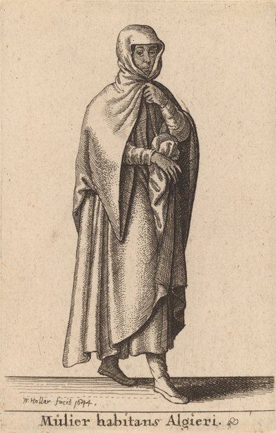 Az Algieriben élő nő, 1644 alkotó: Wenceslaus Hollar