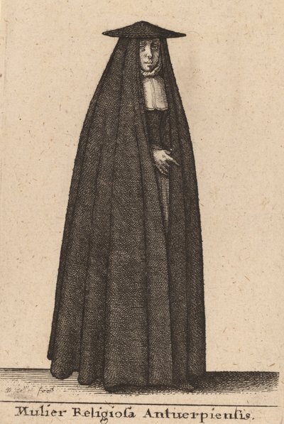 Antwerpen vallásos asszonya. alkotó: Wenceslaus Hollar