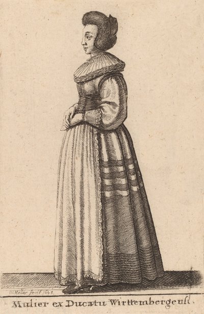 A wirttembergi hercegség asszonya, 1643 alkotó: Wenceslaus Hollar
