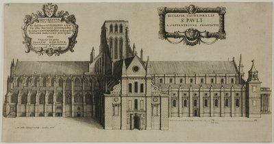 A régi Szent Pál-székesegyház északról alkotó: Wenceslaus Hollar