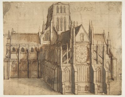 A régi Szent Pál-székesegyház Londonban, keletről nézve alkotó: Wenceslaus Hollar