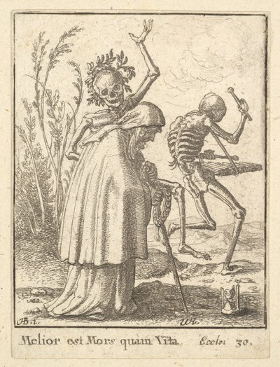 Öregasszony, a Haláltáncból, 1651. alkotó: Wenceslaus Hollar