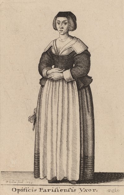 Egy párizsi munkás felesége, 1643 alkotó: Wenceslaus Hollar