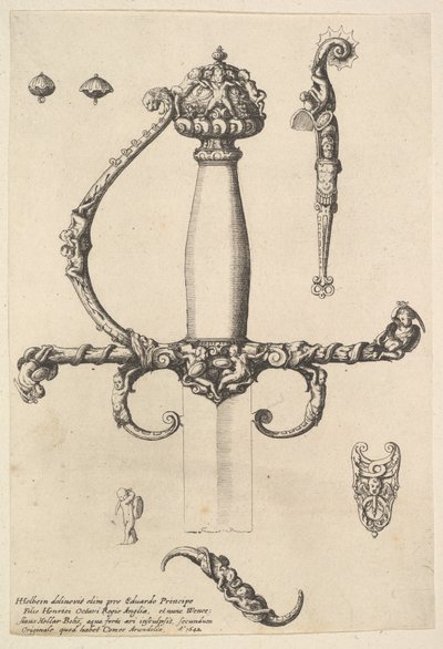 Díszkardmarkolat, 1642. alkotó: Wenceslaus Hollar