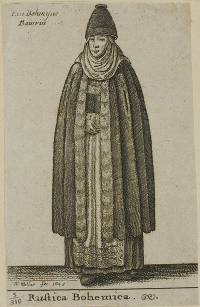 Parasztasszony Csehországból alkotó: Wenceslaus Hollar