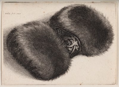 Szőrmemuff brokáttal bevont szalaggal alkotó: Wenceslaus Hollar