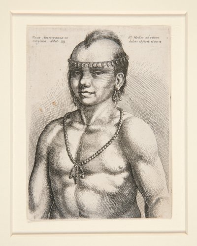 Egy indián portréja, valószínűleg a Musee-Delaware nemzethez tartozó Jaques nevű harcosé alkotó: Wenceslaus Hollar