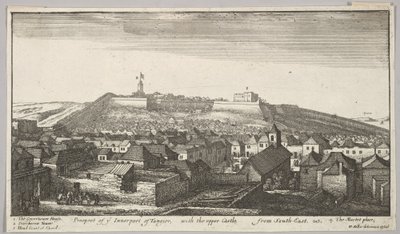 Tangier belső részének kilátása a felső várral, délkelet felől, 1669-73. alkotó: Wenceslaus Hollar