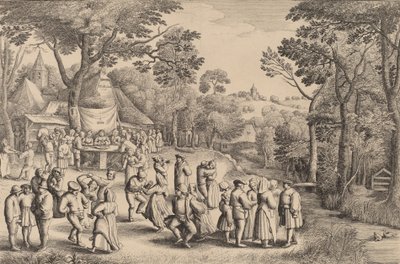 Rusztikus esküvői tánc, 1650. alkotó: Wenceslaus Hollar