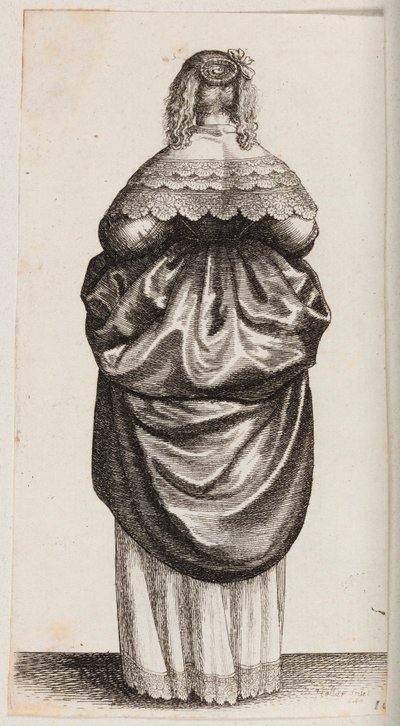 Hátulról látott nő alkotó: Wenceslaus Hollar