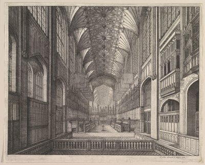 A windsori Szent György-kápolna kórusa (Elias Ashmole „The Order of the Garter” című művéből, 1672) alkotó: Wenceslaus Hollar