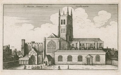 St Mary Overies, Southwark, London; 1647-ben kelt rajz alkotó: Wenceslaus Hollar
