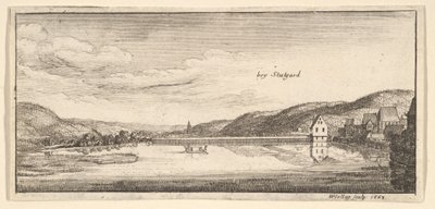 Stuttgart: A tó, 1663-65. alkotó: Wenceslaus Hollar