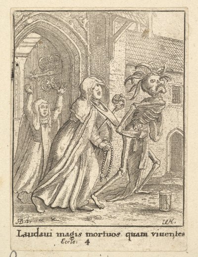 Az apátnő, a haláltáncból, 1651. alkotó: Wenceslaus Hollar