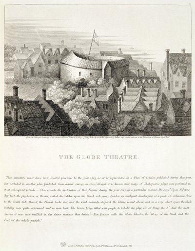 A Globe Színház, 1647 körül, kiadta Robert Wilkinson, London, 1810. alkotó: Wenceslaus Hollar