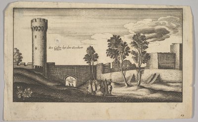 A Köln melletti Kunibert-torony másolata, 1625-77. alkotó: Wenceslaus Hollar