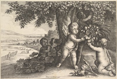 A folyóisten és a fiúk, 1625-77. alkotó: Wenceslaus Hollar