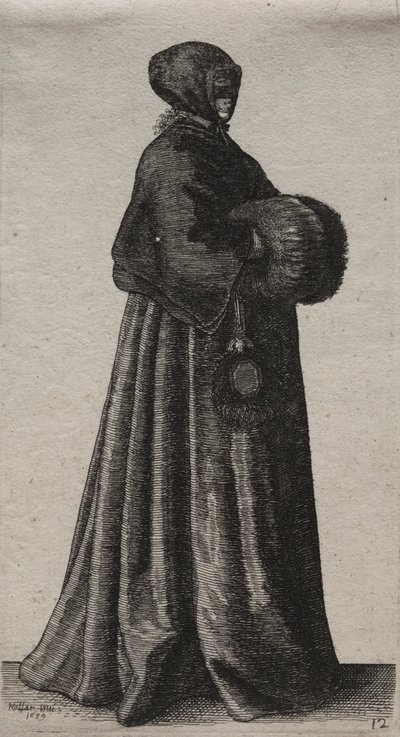 Az angol nők számos szokása, a nemességtől a vidéki nőkig..., 1639. alkotó: Wenceslaus Hollar