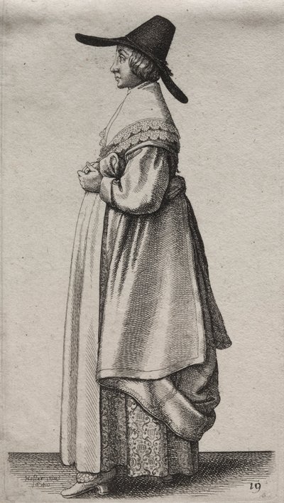 Az angol nők számos szokása, a nemességtől a vidéki nőkig..., 1640. alkotó: Wenceslaus Hollar