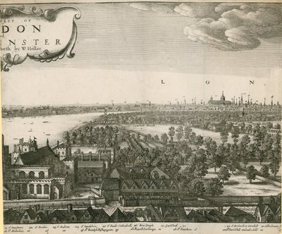London és Westminster kilátása Lambethből nézve alkotó: Wenceslaus Hollar