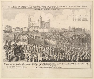 Thomas Earle of Strafford kivégzésének igazi módja [módja], 1641. alkotó: Wenceslaus Hollar