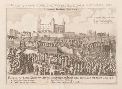 Thomas Earle of Strafford, Írország főhadnagya kivégzésének igazi módja..., 1642 körül alkotó: Wenceslaus Hollar