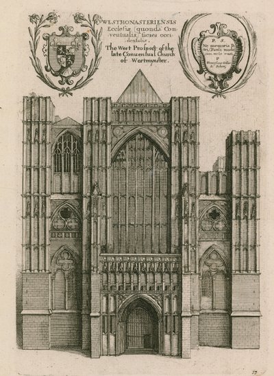 A néhai Westminster Conventual Church nyugati kilátása, London alkotó: Wenceslaus Hollar