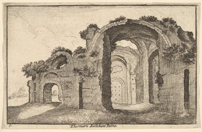 Thermaru diocletiani Ruinae Baths of Diocletianus, 1651. alkotó: Wenceslaus Hollar