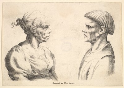 Két fej, 1625-77. alkotó: Wenceslaus Hollar