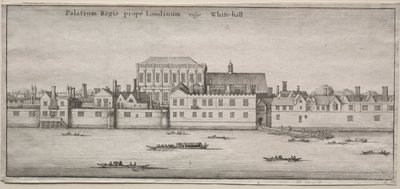 Kilátás Londonra: Whitehall a folyóról alkotó: Wenceslaus Hollar