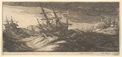 Hadihajó és egy kifolyó bálna, 1665. alkotó: Wenceslaus Hollar