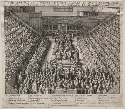 Westminster Hall, belső, Strafford grófjának perével alkotó: Wenceslaus Hollar