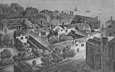 Winchester House, Southwark, 1649 körül, a St. Saviours tornyából, 1812, 1912 alkotó: Wenceslaus Hollar