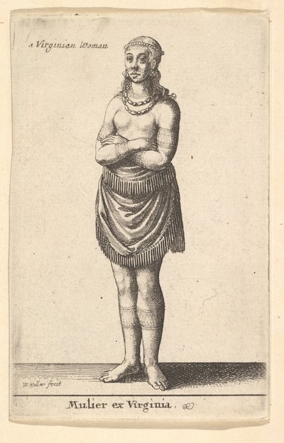Virginiai nő, kb. 1643. alkotó: Wenceslaus Hollar