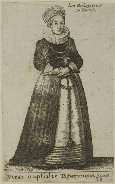 Zürichi nő esküvői ruhában alkotó: Wenceslaus Hollar