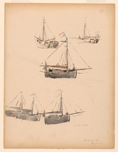 Rajz, holland uszályok, 1887. augusztus 20. alkotó: Whitney Warren Jr.