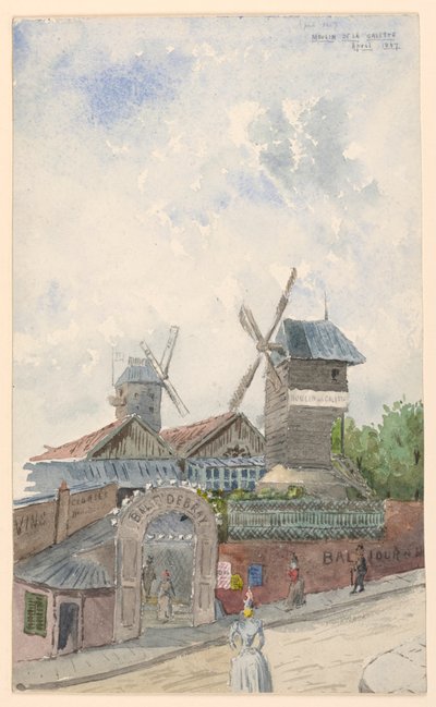 Rajz, Moulin de la Galette, Párizs, 1887. április alkotó: Whitney Warren Jr.