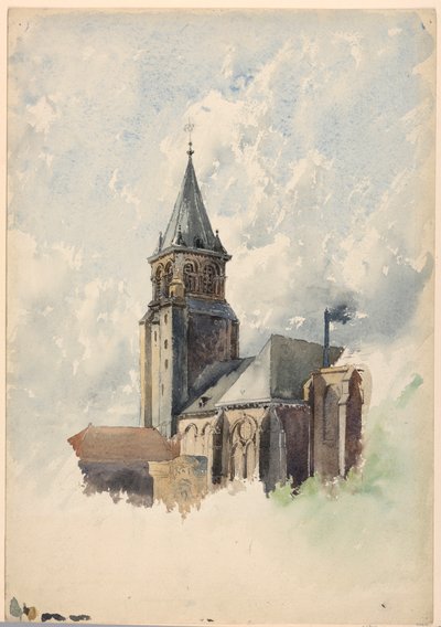 Rajz, Saint Germain-des-Prés, Párizs, 1887 körül. alkotó: Whitney Warren Jr.