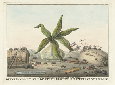 Rajzfilm a francia vámokról, 1813-1814 A korhadt pince találkozása az igazgatóéval (cím a tárgyon) alkotó: Wijnand Esser