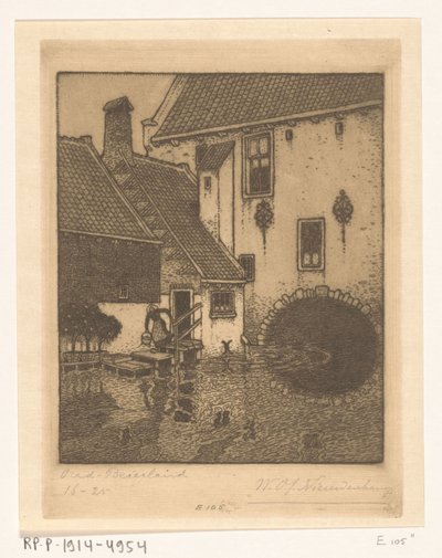 A városháza hátsó homlokzata Oud-Beijerlandban Csatorna Ó-Bajorországban (eredeti cím) alkotó: Wijnand Otto Jan Nieuwenkamp (signed by artist)