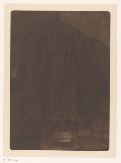 Beeld van de boeddha Avukana bij Kekirawa Srí Lankán Het gebed (eredeti cím) alkotó: Wijnand Otto Jan Nieuwenkamp (signed by artist)