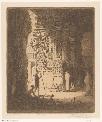 Faragott oszlopok egy bazárban Maduraiban Bazár, Madura (eredeti cím) alkotó: Wijnand Otto Jan Nieuwenkamp (signed by artist)