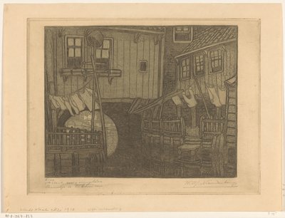 Házak Enkhuizen kikötőjében Enkhuizen környéke (eredeti cím) alkotó: Wijnand Otto Jan Nieuwenkamp (signed by artist)