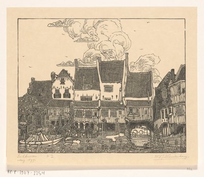 Házak Enkhuizen kikötőjében Enkhuizen kikötője (eredeti cím) alkotó: Wijnand Otto Jan Nieuwenkamp (signed by artist)