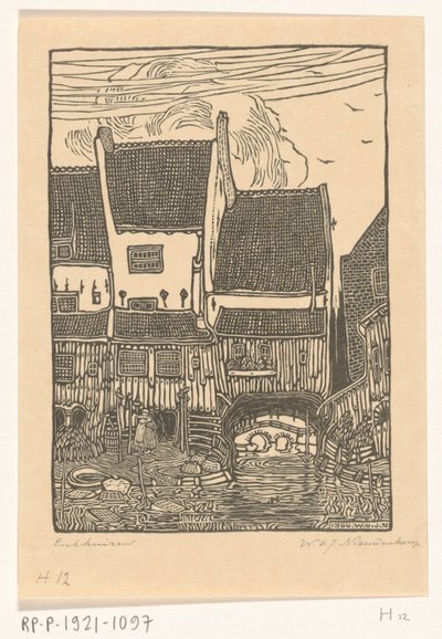 Házak Enkhuizen kikötőjében Régi házak, Enkhuizen (eredeti cím) alkotó: Wijnand Otto Jan Nieuwenkamp (signed by artist)