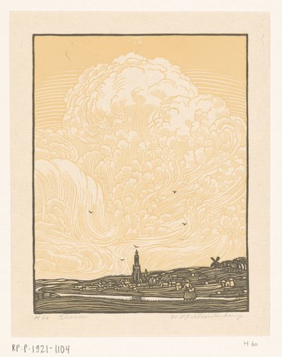 Rhenen (eredeti cím a tárgyon) alkotó: Wijnand Otto Jan Nieuwenkamp (signed by artist)