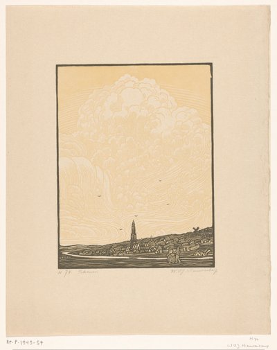 Rhenen (eredeti cím a tárgyon) alkotó: Wijnand Otto Jan Nieuwenkamp (signed by artist)