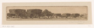 Waringin fák a szultáni palota kertjében Jogyakartában Jogjakarta tér (eredeti cím) alkotó: Wijnand Otto Jan Nieuwenkamp (signed by artist)